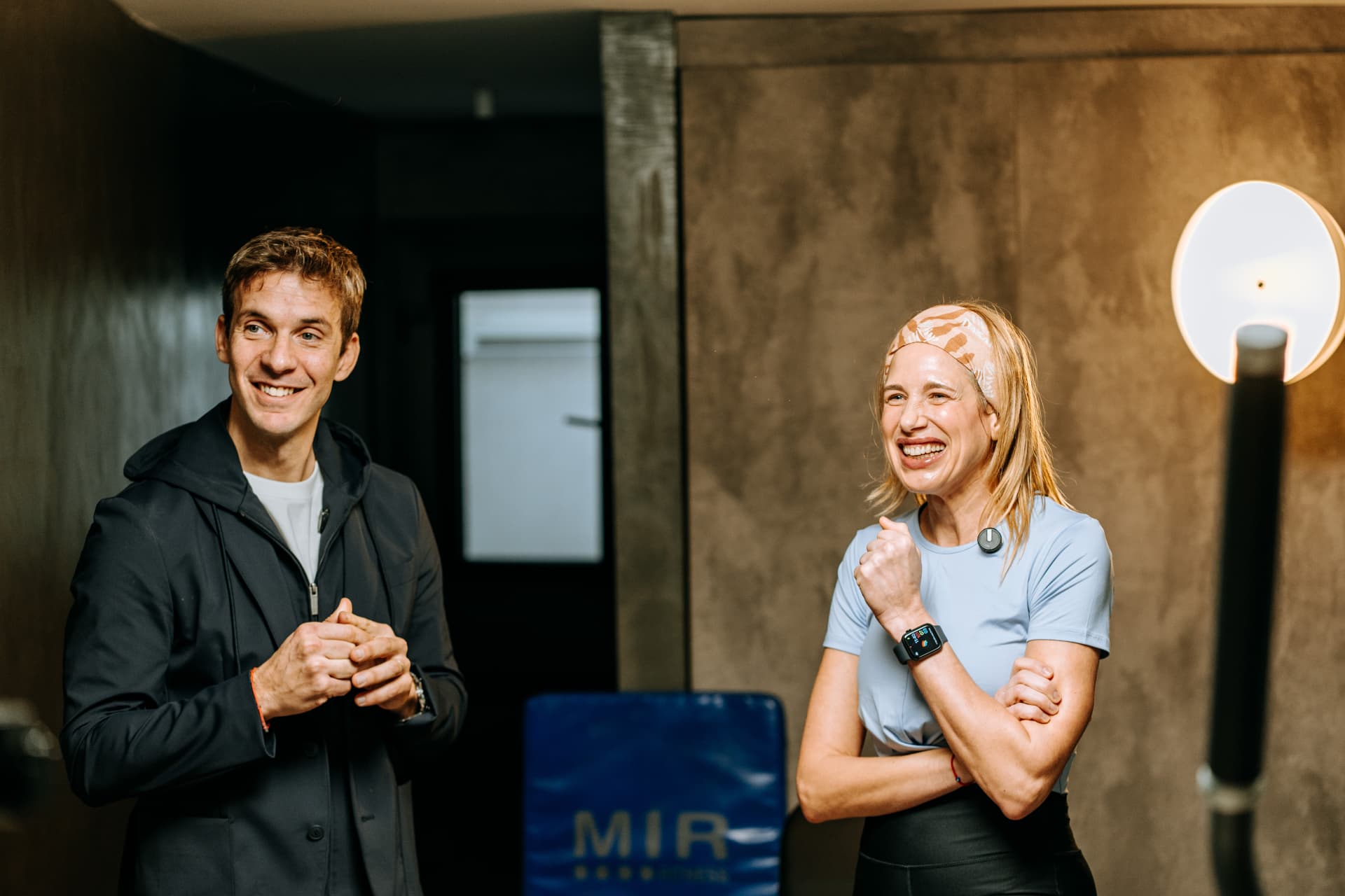 Alina Moine junto a Agustín García Mancini de Capitán Deportes
